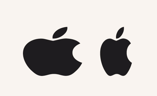 Logotipos de apple deformado