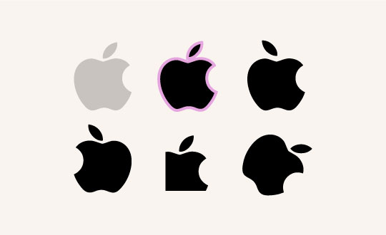 Logotipos de apple con modificaciones