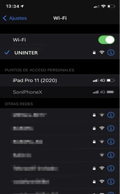 Apartado Wi-Fi en Apple