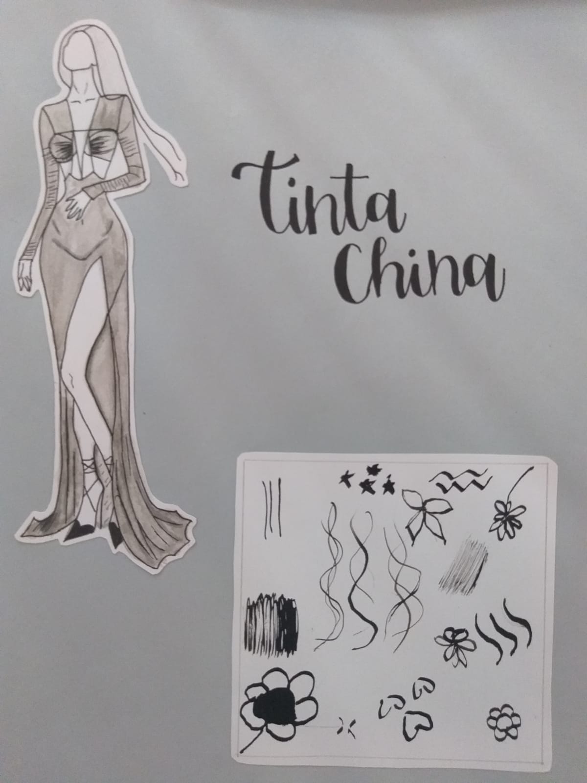Técnicas de Representación - Muestrario textura Tinta china