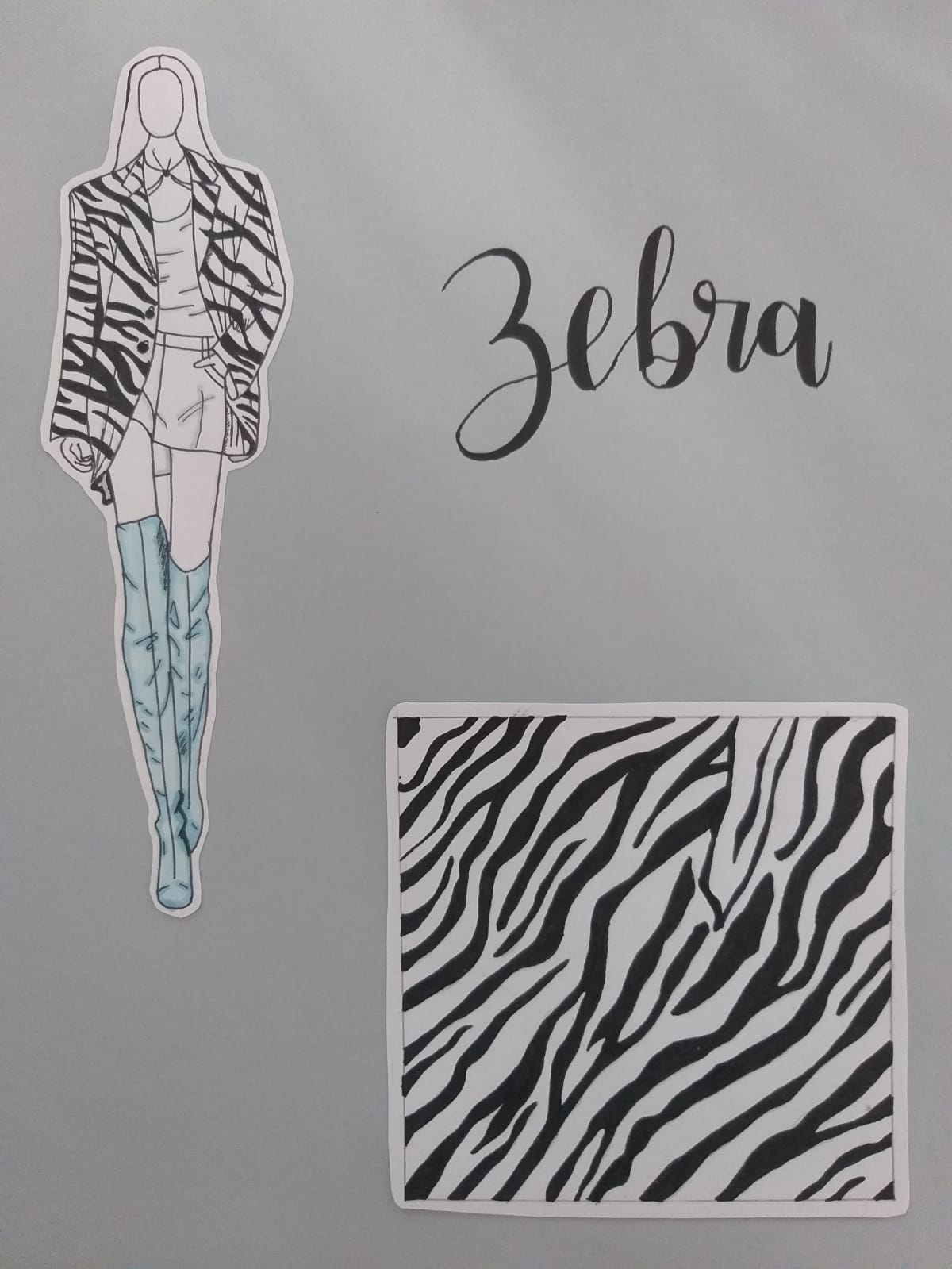 Técnicas de Representación - Muestrario textura Zebra