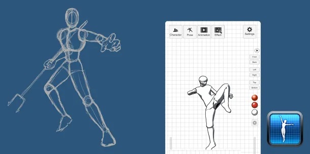 Aplicación para dibujar poses