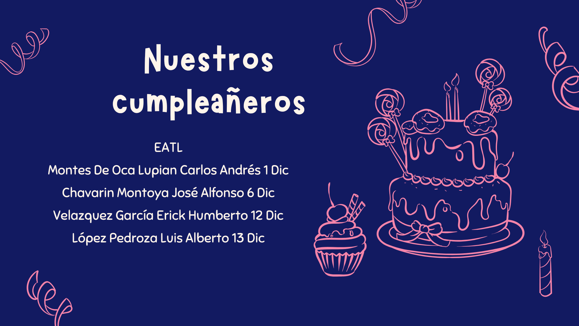 Cumpleañeros de Diciembre