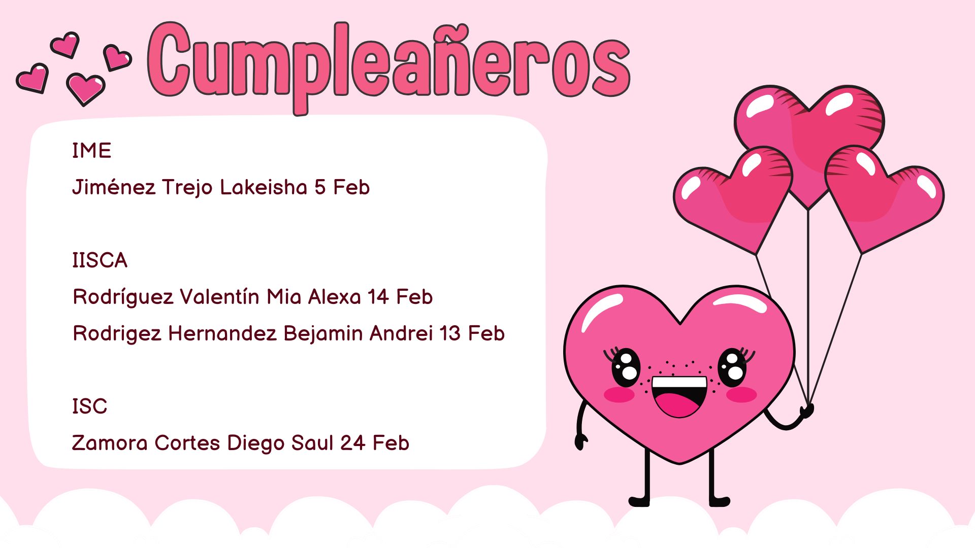 febrero cumpleañeros