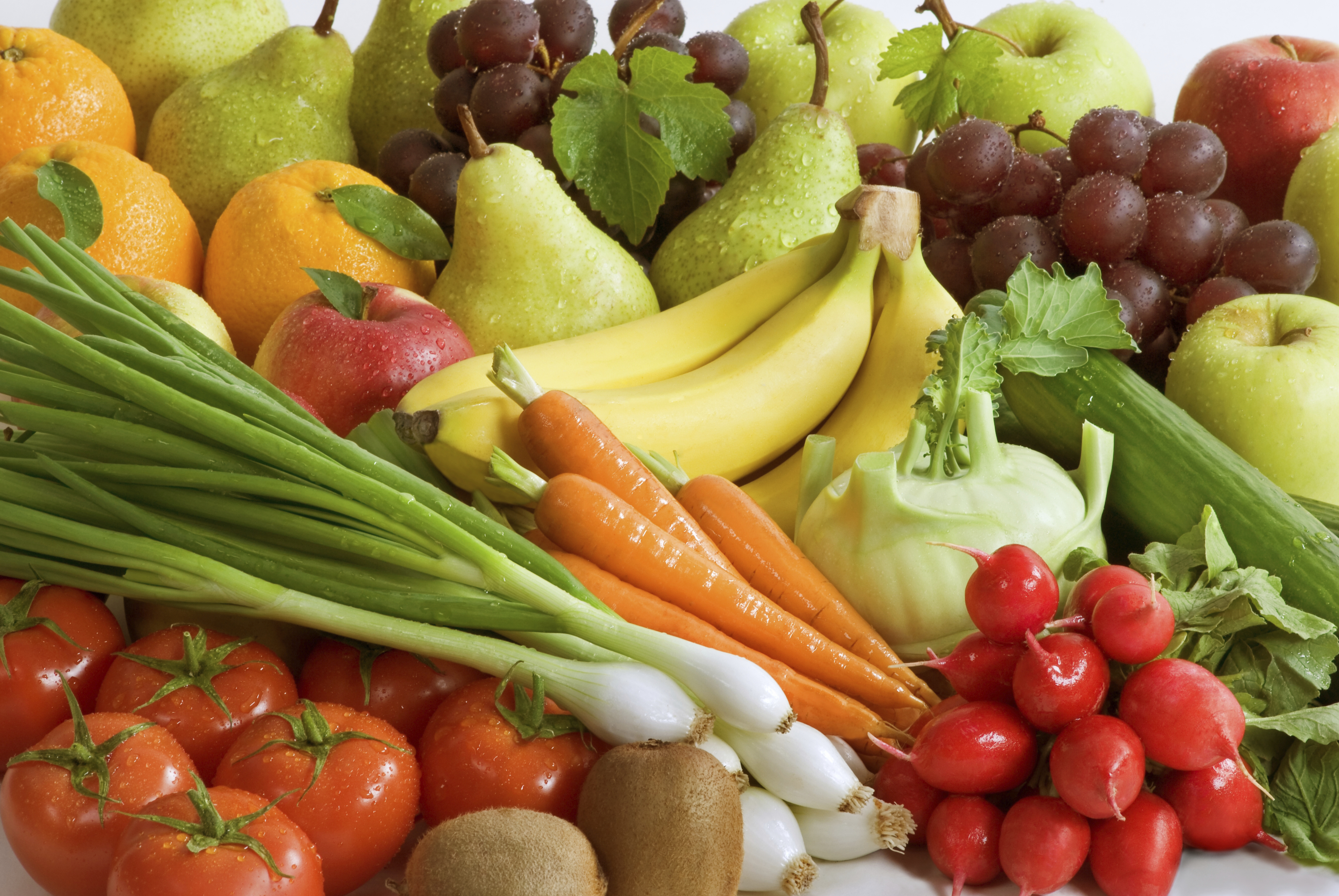 Assortment of fresh vegetables and fruit