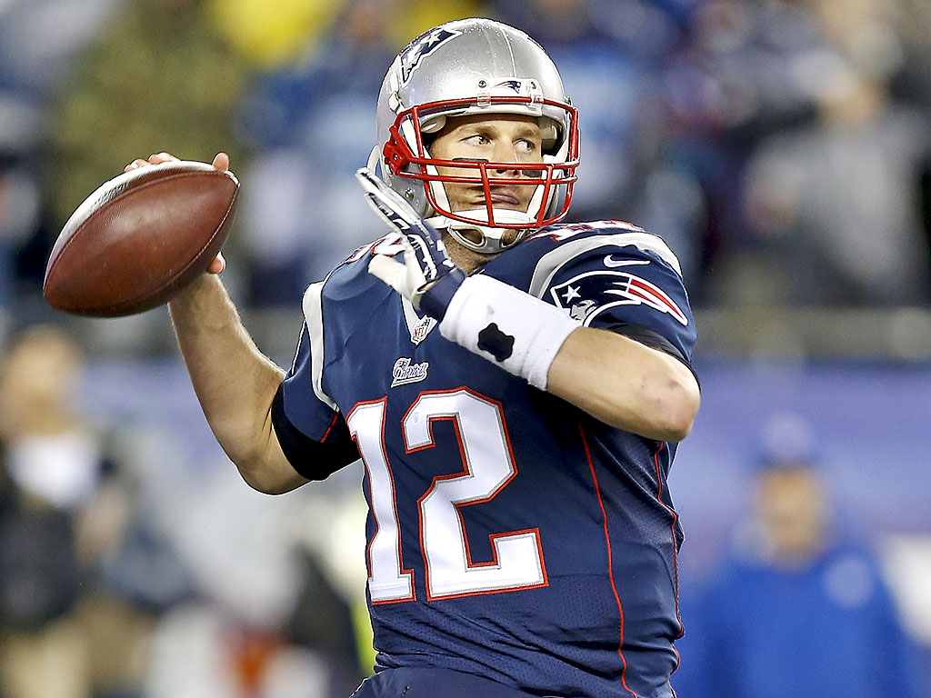 New England Patriots quarterback Tom Brady throws a pass during an NFL AFC Championship football game against the Indianapolis Colts in Foxborough, Mass., Sunday, Jan. 18, 2015. The Patriots won the game, 45-7. (AP Photo/G. Newman Lowrance)