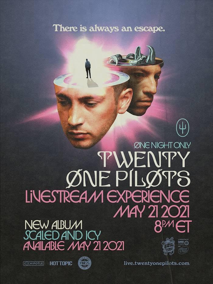 Postal del concierto virtual de Twenty One Pilots 